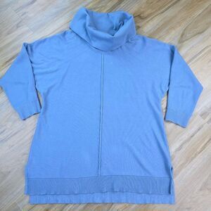 💇‍♀️Chelsea & Theodore Blue Cowl Neck Tunic Sweater Size 1X